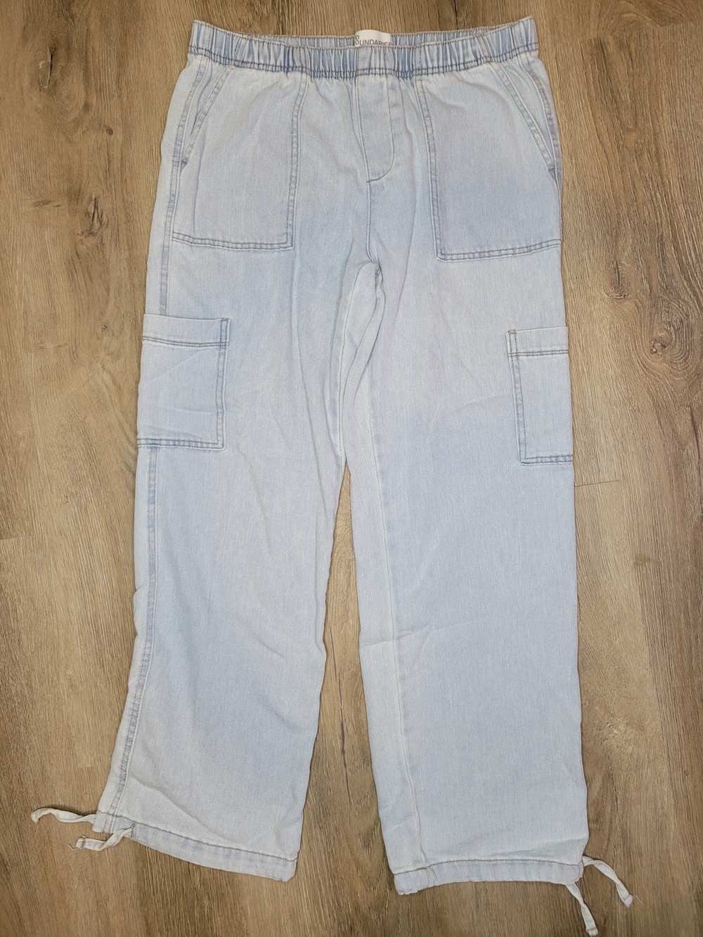 No Boundaries Light Blue Straight Leg Cargo Jeans